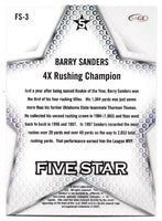 Barry Sanders 2024 SAGE Five Star Blue Series Mint Card #FS-3
