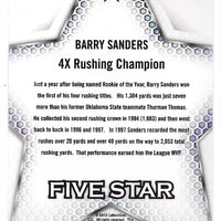 Barry Sanders 2024 SAGE Five Star Blue Series Mint Card #FS-3