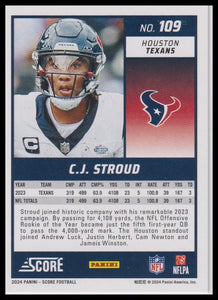 C.J. Stroud 2024 Panini Score Series Mint Card #109