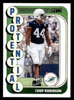 Chop Robinson 2024 Panini Score Protential Series Mint Rookie Card #9
