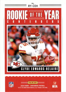 Clyde Edwards-Helaire 2020 Panini Contenders Rookie of the Year Series Mint Card #RY-CEH