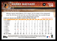 Manny Machado 2015 Topps Series Mint Card #136
