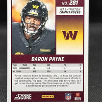 Daron Payne 2024 Panini Score Green Series Mint Card #281