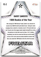 Barry Sanders 2024 SAGE Five Star Silver Series Mint Card #FS-2
