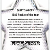 Barry Sanders 2024 SAGE Five Star Silver Series Mint Card #FS-2