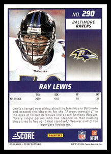 Ray Lewis 2024 Panini Score Series Mint Card #290