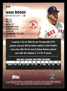 Wade Boggs 2023 Stadium Club Series Mint Card #240