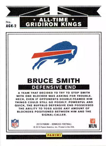 Bruce Smith 2019 Panini Donruss All-Time Gridiron Kings Series Mint Card  #AGK-2