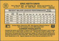 Eric Davis 1987 Donruss Series Mint Card #265

