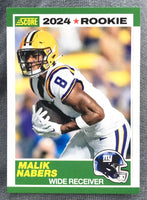 Malik Nabers 2024 Panini Score 1989 Throwback Series Mint Rookie Card #5
