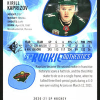 Kirill Kaprizov 2020 2021 Upper Deck SP Blue Series Mint Rookie Card #129