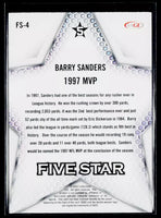 Barry Sanders 2024 SAGE Five Star Silver Series Mint Card #FS-4
