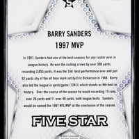 Barry Sanders 2024 SAGE Five Star Silver Series Mint Card #FS-4