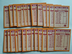 1986 Topps Football 1000 Yard Club Complete Insert Set with Payton/Largent/Dickerson/Dorsett/Monk