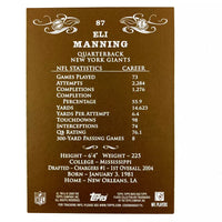 Eli Manning 2009 Topps Mayo Series Mint Card #87
