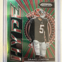 Drake London 2023 Panini Prizm Hype Green Series Mint Card #H-10