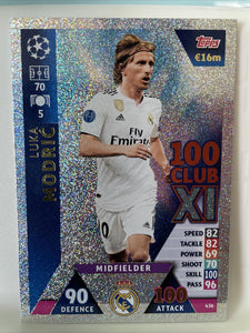 Luka Modric 2018 2019 Topps Match Attax 100 Club XI Foil Series Mint Card #436