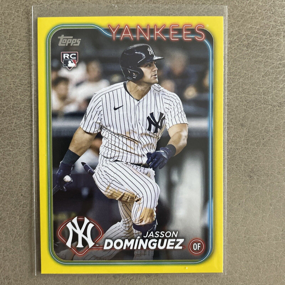 Jasson Dominguez 2024 Topps Yellow Parallel Series Mint Rookie Card #60