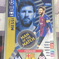 Lionel Messi 2018 2019 Topps Match Attax Man Of The Match Foil Series Mint Card #397