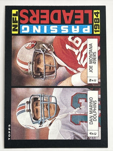 Dan Marino Joe Montana 1985 Topps 1984 NFL Passing Leaders Series Mint Card #192