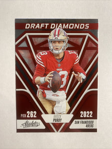 Brock Purdy 2023 Panini Absolute Draft Diamonds Series Mint Insert Card DD-2