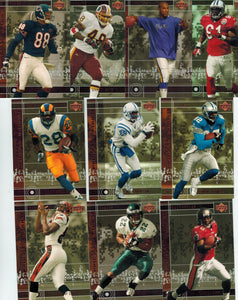 2000 Upper Deck Football Proving Ground Insert Set with Marvin Harrison and Marshall Faulk Plus