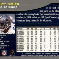 Emmitt Smith 2001 Topps Collection Football Series Mint Card #200