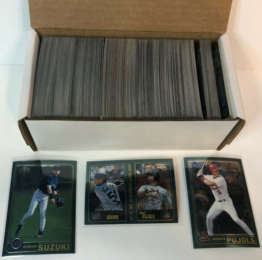 2001 Topps Traded CHROME Baseball Series Complete Mint Set with