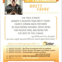2005 Upper Deck ESPN Insider Playmakers Complete Mint Insert Set with Brett Favre