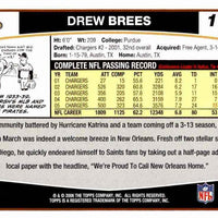 Drew Brees 2006 Topps Football Series Mint Card #161