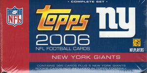 2006 Topps Football Factory Sealed Set New York Giants Version with Exclusive Prospects