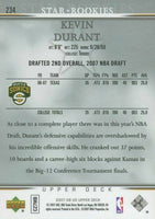 2007 2008 Upper Deck Basketball Complete Mint 242 Card Set with Short printed Kevin Durant Star Rookies Rookie Card #234
