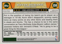 Kevin Durant 2008 2009 Topps Basketball Series Mint 2nd Year Card #156
