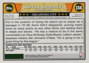 Kevin Durant 2008 2009 Topps Basketball Series Mint 2nd Year Card #156