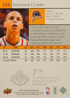 Stephen Curry 2009 2010 Upper Deck STAR ROOKIES Mint Rookie Card #234
