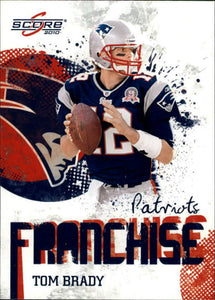 2010 Score Football Franchise Insert Set with Tom Brady and Peyton Manning Plus