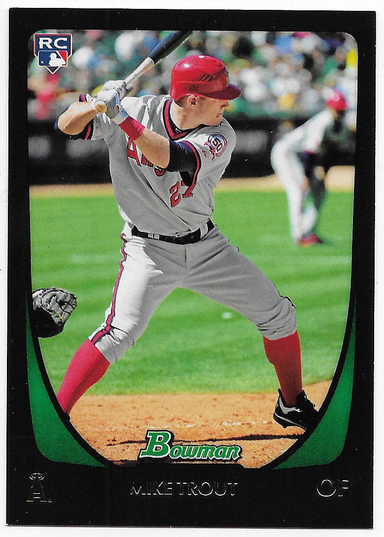 rare mike trout rookie card Mike Trout 2011 Bowman Draft Series Near Mint Rookie Card #101