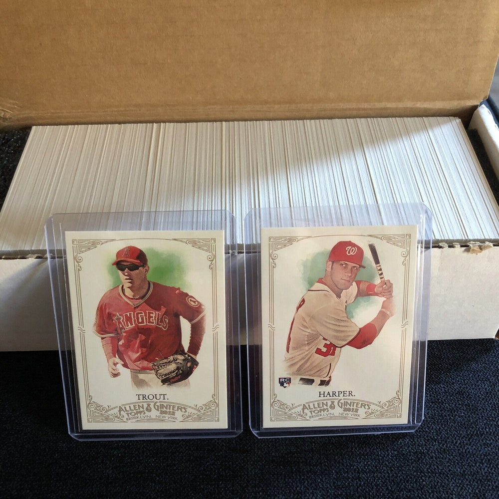 2012 Topps Allen and Ginter Complete Mint 350 Card Set with Bryce Harper and Mike Trout Rookies, Michael Phelps, Ruth, Mantle, Federer+