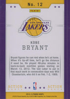 Kobe Bryant 2013 2014 Hoops Action Shots Basketball Series Mint Insert Card #12
