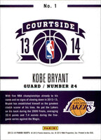 Kobe Bryant 2013 2014 Hoops Courtside Basketball Series Mint Card #1
