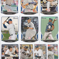 New York Yankees 2013 Bowman 10 Card Team Set with Derek Jeter, Mariano Rivera, Robinson Cano+