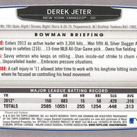 New York Yankees 2013 Bowman 10 Card Team Set with Derek Jeter, Mariano Rivera, Robinson Cano+