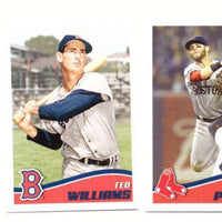 Boston Red Sox 2013 Topps Stickers 9 Card Team Set Featuring David Ortiz and Ted Williams Plus