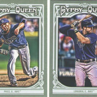 Tampa Bay Rays 2013 Topps GYPSY QUEEN 8 Card Team Set with Evan Longoria and David Price Plus