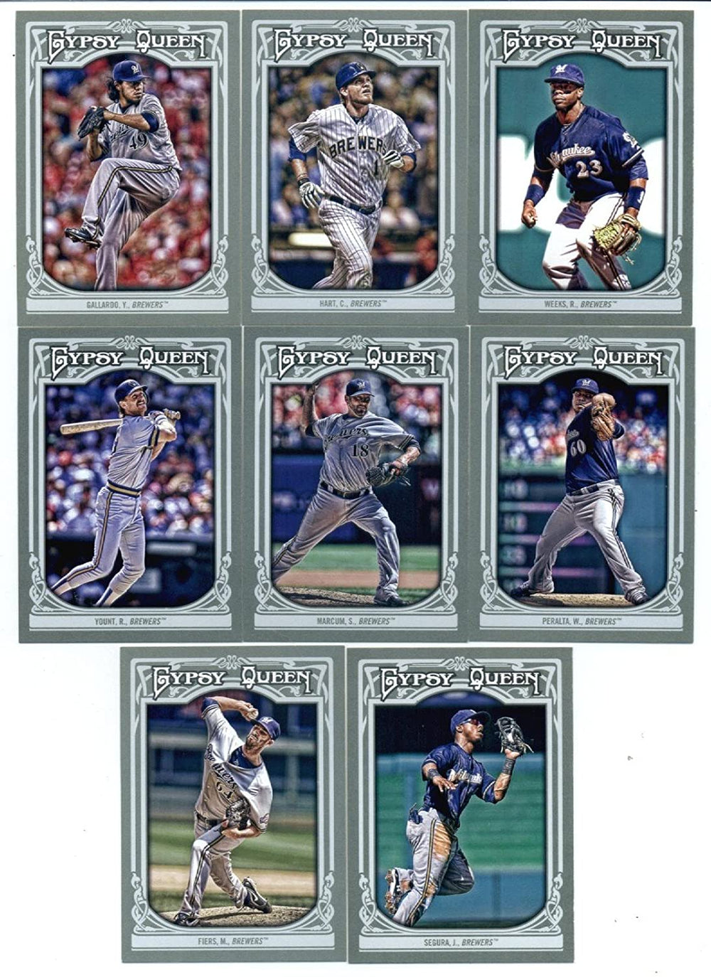 Milwaukee Brewers 2013 Topps GYPSY QUEEN Team Set with Robin Yount Plus
