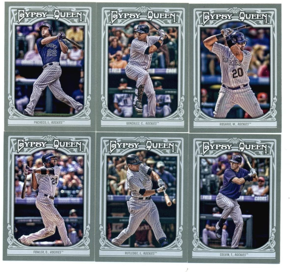 Colorado Rockies 2013 Topps GYPSY QUEEN Series Basic 6 Card Team Set with Fowler, Rutledge,  Rosario +