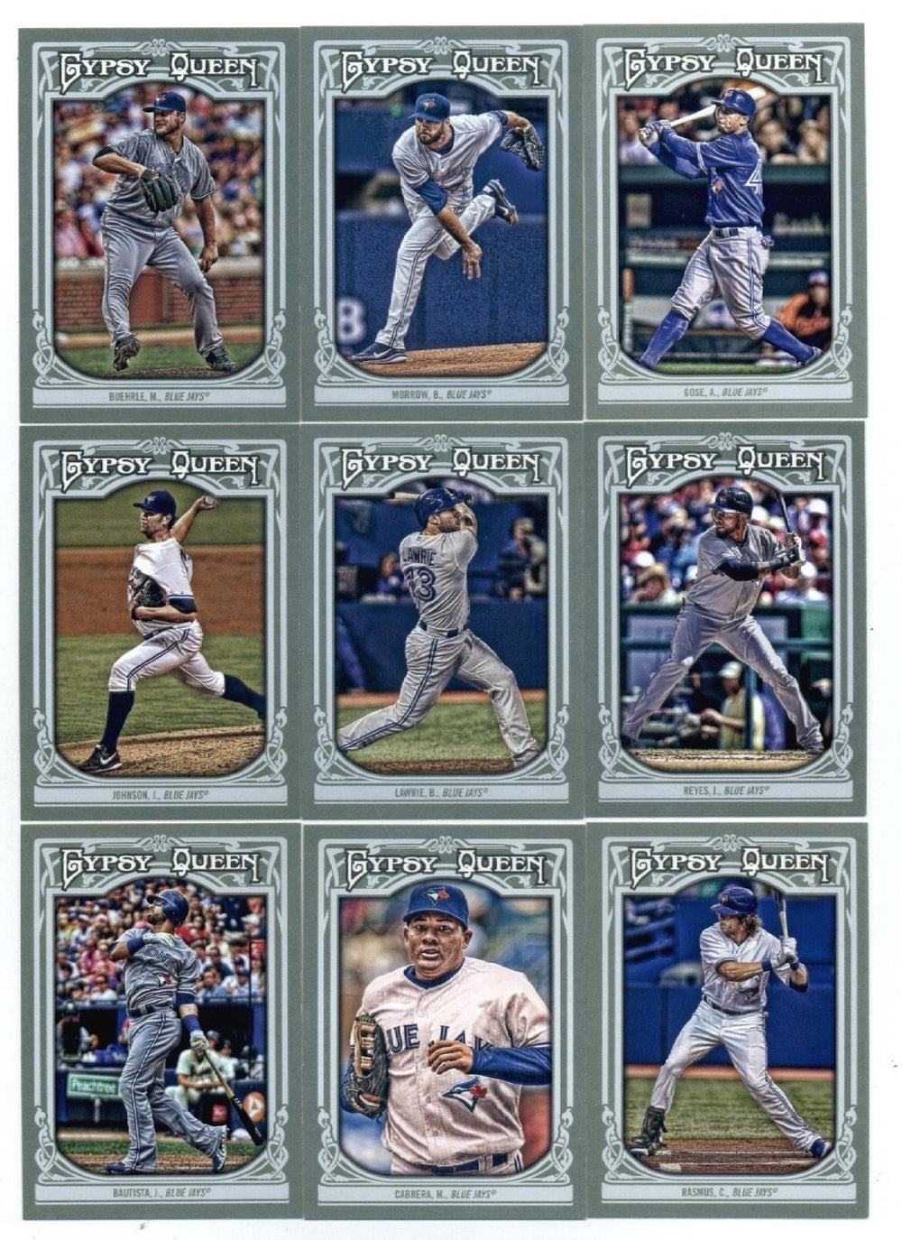 Toronto Blue Jays 2013 Topps GYPSY QUEEN Team Set with Jose Bautista and Jose Reyes Plus