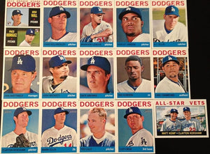 Los Angeles Dodgers 2013 Topps HERITAGE Series 15 Card Team Set with Don Mattingly and Clayton Kershaw Plus