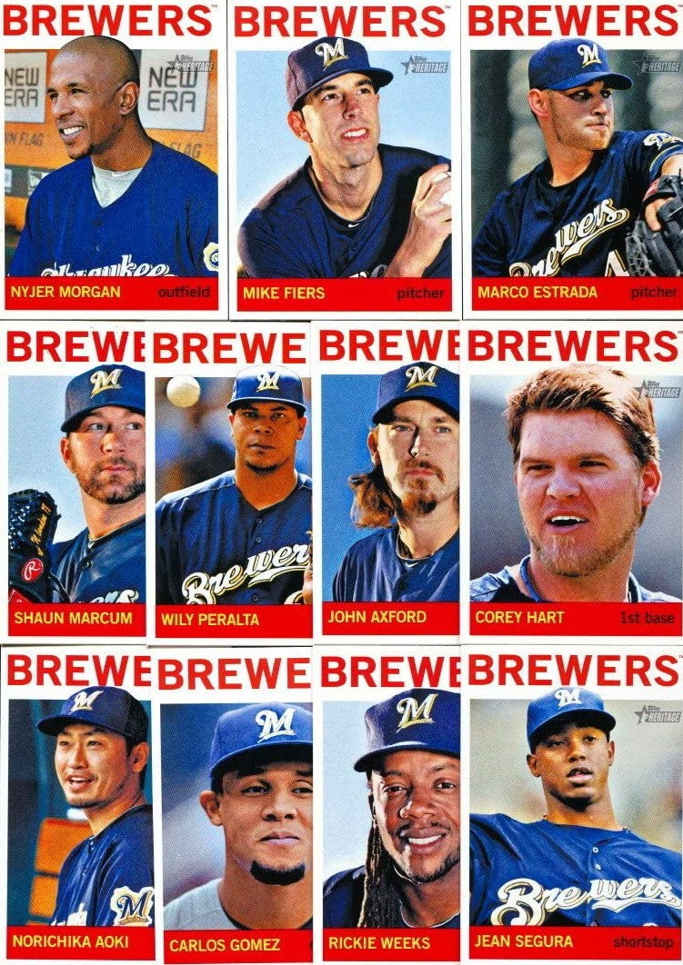Milwaukee Brewers 2013 Topps HERITAGE Team Set with Rickie Weeks Plus | The  Strictly Mint Card Co. Inc., image size:751x1062
