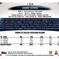 Houston Texans 2013 Topps Team Set with 2 different JJ Watt cards, DeAndre Hopkins Rookie #155 Plus